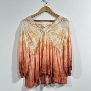 A Collective Story Babydoll Boho Top Womens Medium Fairy Romantic Festival Y2K